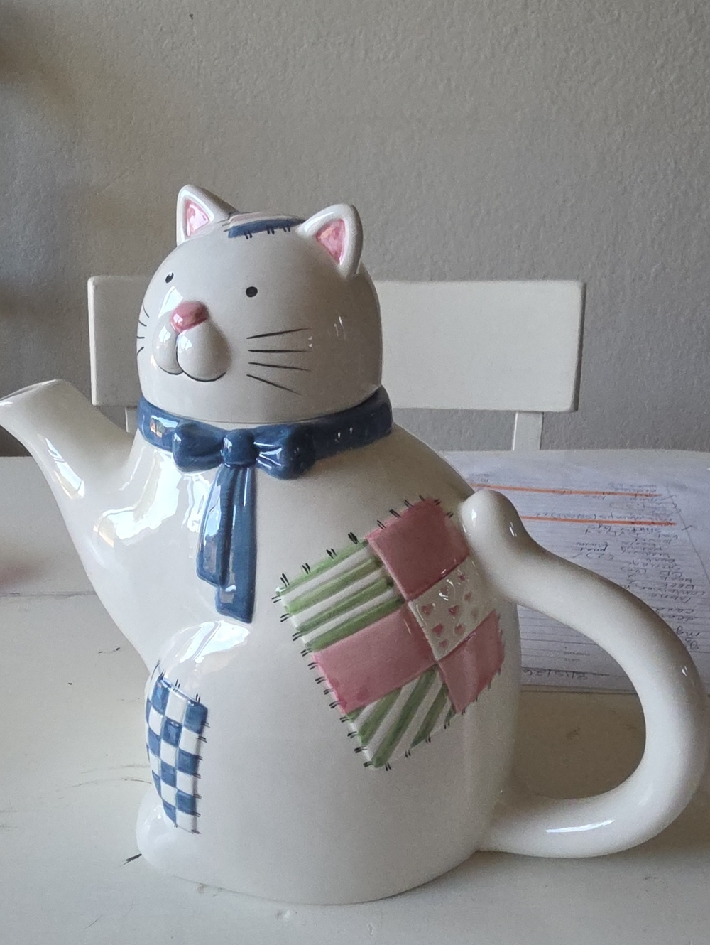 Patchwork Cat Teapot - Picture 2 of 4